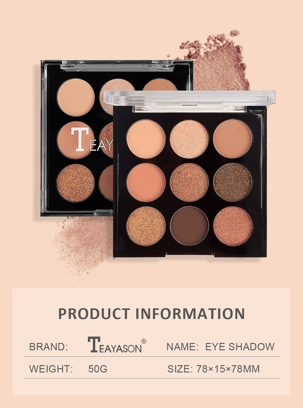 (Hàng Mới Về) Bảng Phấn Mắt 9 Màu Lì Tông Đất Có Gương Teayason | BigBuy360 - bigbuy360.vn