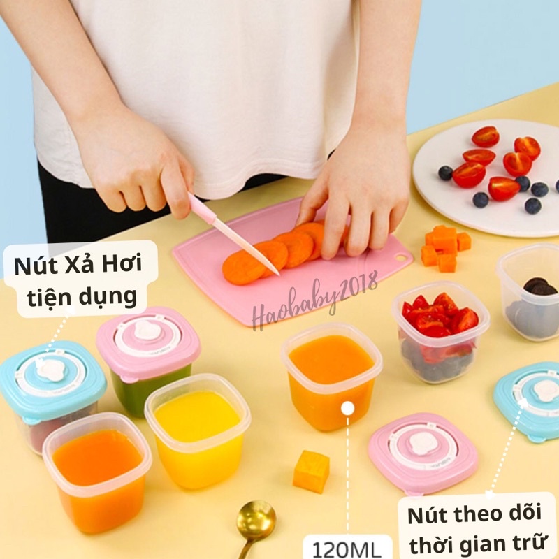 Hộp Trữ Đông, Khay Trữ Đông Có Nắp Misuta 120ml Bảo Quản Đồ Ăn Dặm Cho Bé Haobaby2018