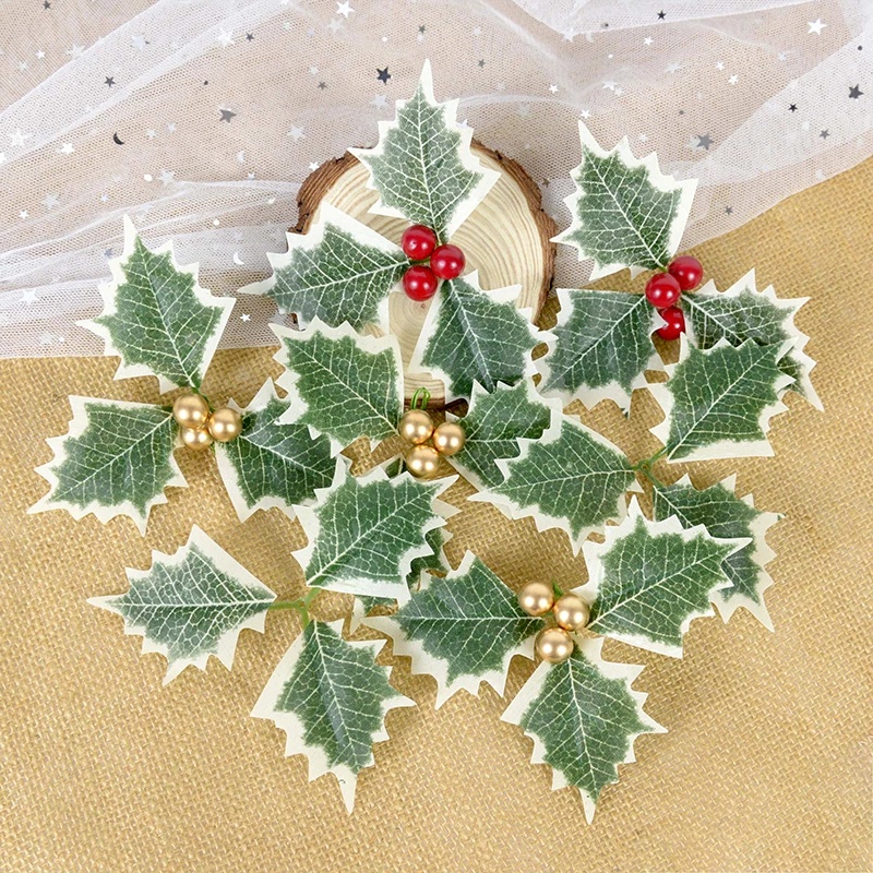 Set 5 Lá Cây Nhân Tạo Mini Trang Trí Giáng Sinh / Tiệc Cưới