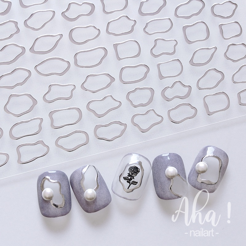 Sticker 3D Hình Học & Khói & Hoa Hồng Trắng Đen | Aha!