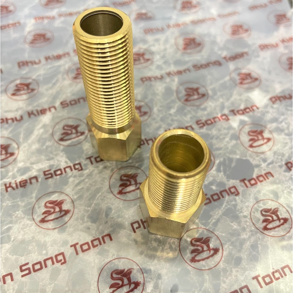 [DÀI 50mm &amp; 70mm] Lơ đều ren trong ren ngoài dân dụng BSP - Bằng đồng (Brass Adaptor female to male) Sơ mi cả rá ngược