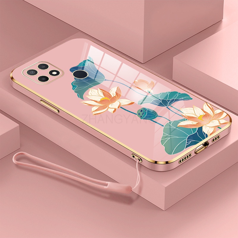 ốp lưng Redmi 9c ốp điện thoại Redmi 9c Ốp Điện Thoại TPU Dẻo Mạ Màu Họa Tiết Hoa Sen Sang Trọng