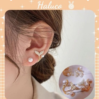 Khuyên tai bông tai bạc 925 basic điểm hạt trai thanh lịch Haluco accessories KT015