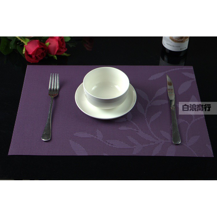 Tấm lót bàn ăn TL005 PVC cách nhiệt 30x45cm Pink Xinh Decor miếng lót chén dĩa bàn ăn họa tiết viền lá
