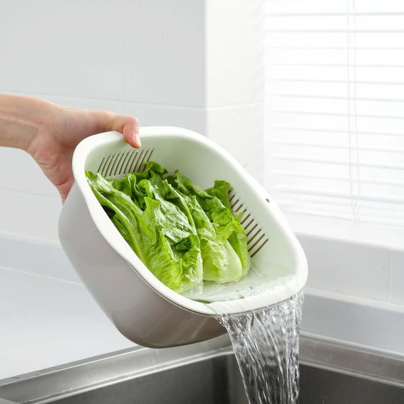 Rổ Đựng Rau Củ Quả Hai Lớp Ráo Nước Tiện Lợi Cho Nhà Bếp