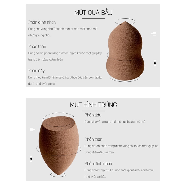 Mút trang điểm mini hình giọt nước, hồ lô mềm mịn (màu ngẫu nhiên) - FREESHIP - TICKMUA - LD042