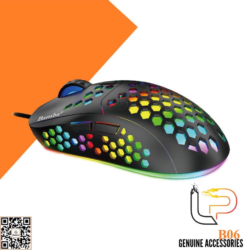 CHUỘT QUANG LED BAMBA B06 - MOUSE BAMBA B06 (MÀU ĐEN) CHUYÊN GAME LED RGB