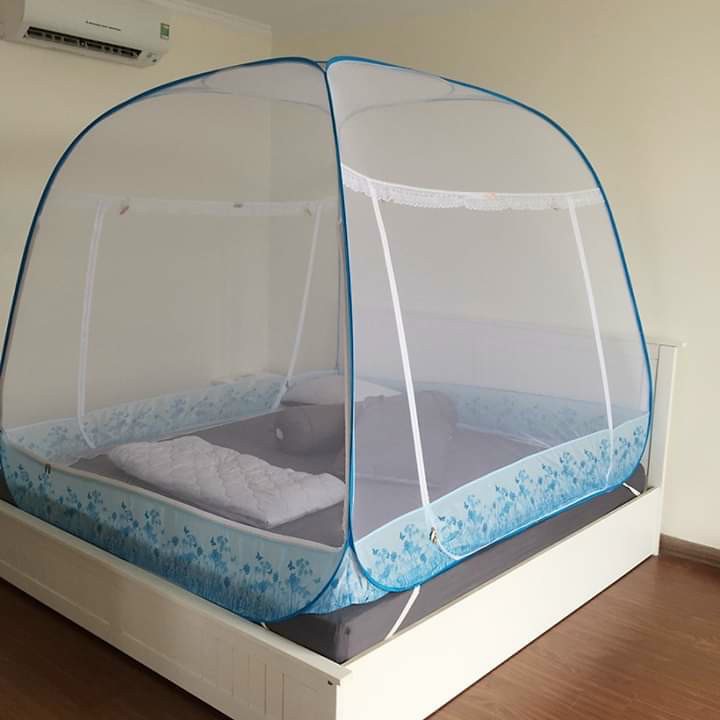 màn chụp , màn chụp tự bung đinh vuông GIA LONG khung xếp chống muỗi tiện dụng không cần gắn vào tường