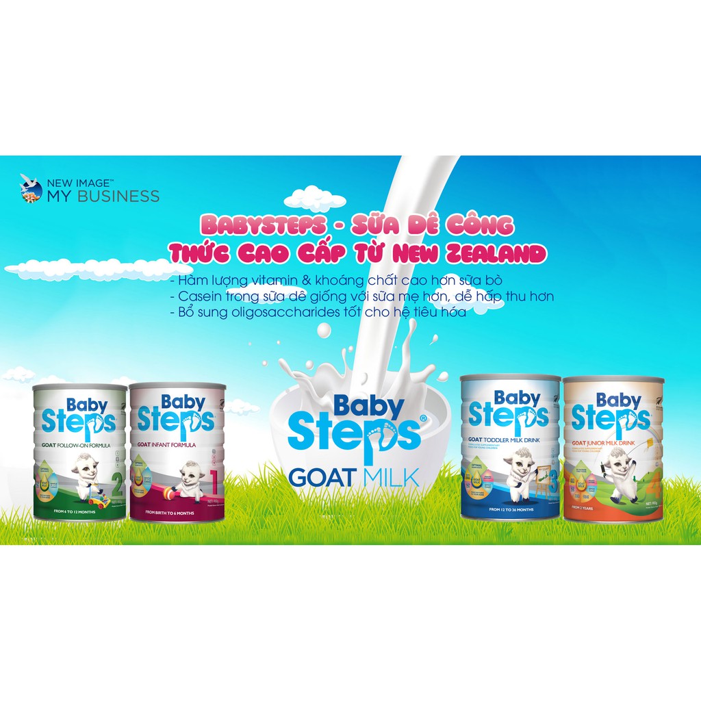 Sữa Dê Công thức Baby Steps Đủ Số 900g  FREESHIP  giúp bé phát triển thể chất, trí não, tăng cường hệ miễn dịch.