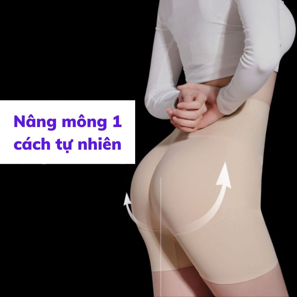 Quần độn mông gen bụng giữ eo thon gọn cạp cao chất su thun lạnh mềm mại thoáng mát LANIXA V9389