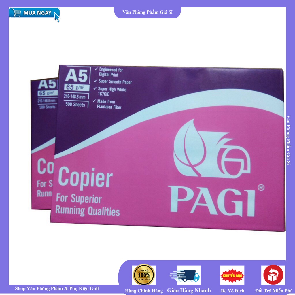 [ CỰC SỐC ] Giấy in A5,giấy A5 PaGi (500 tờ/ram)
