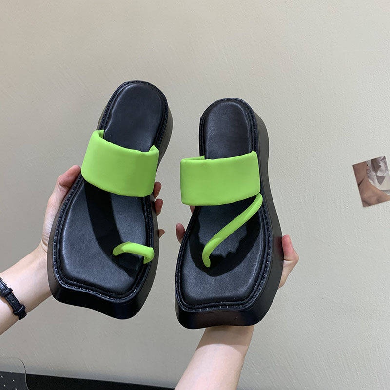 Dép xỏ ngón nữ đế dày Dép bánh mì đế cao Giày Sandal Đế Xuồng Thời Trang Đi Biển Mùa Hè