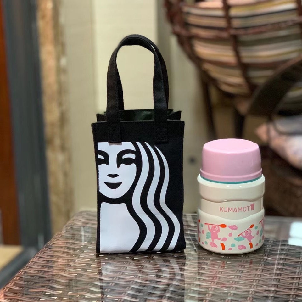 Túi vải canvas đựng ly nước họa tiết Starbucks độc đáo