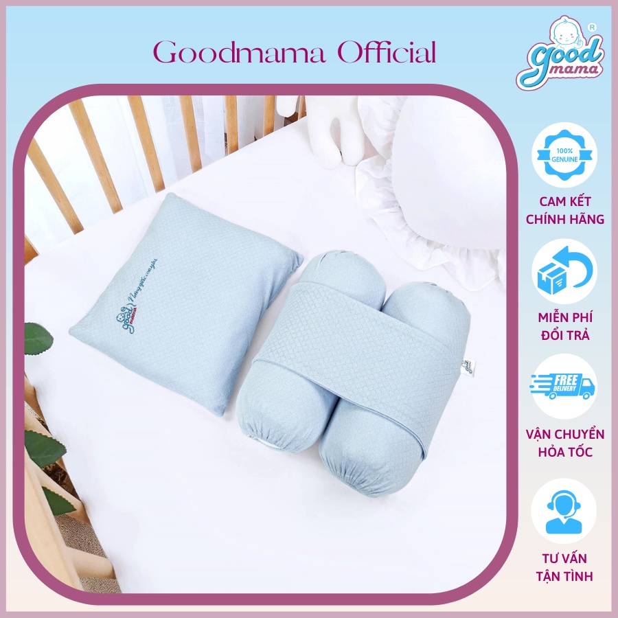 Bộ Gối Chặn Cho Bé Sơ Sinh Goodmama Chất liệu Sợi Tre Giúp Con Ngủ Ngon, Sâu Giấc