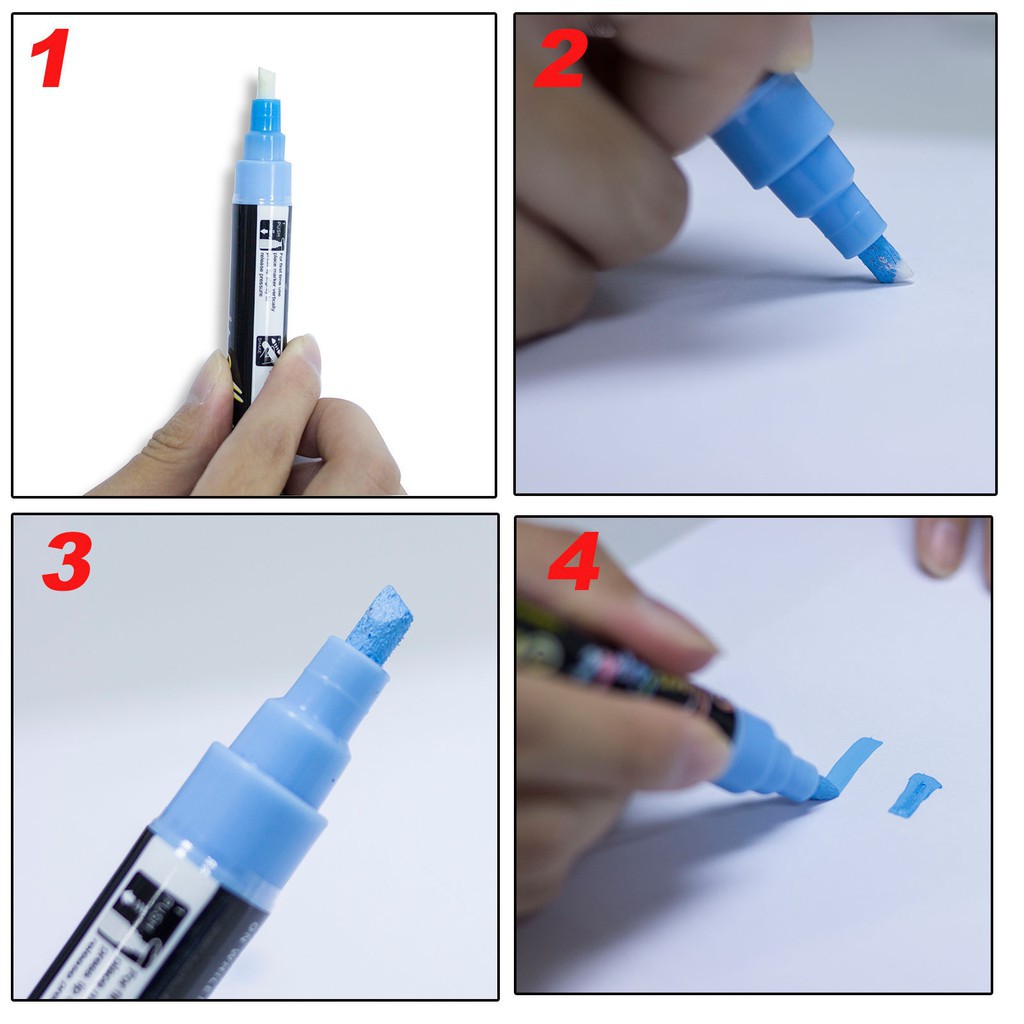 Bộ bút phấn nước 8 màu dạ quang ngòi 6mm cho bảng trắng