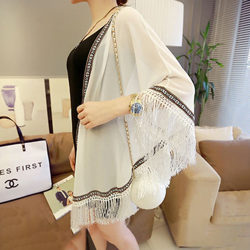 Áo choàng Bikini Kimono dáng ngắn thổ cẩm đi biển đi du lịch (Ảnh khách) AC005 | BigBuy360 - bigbuy360.vn