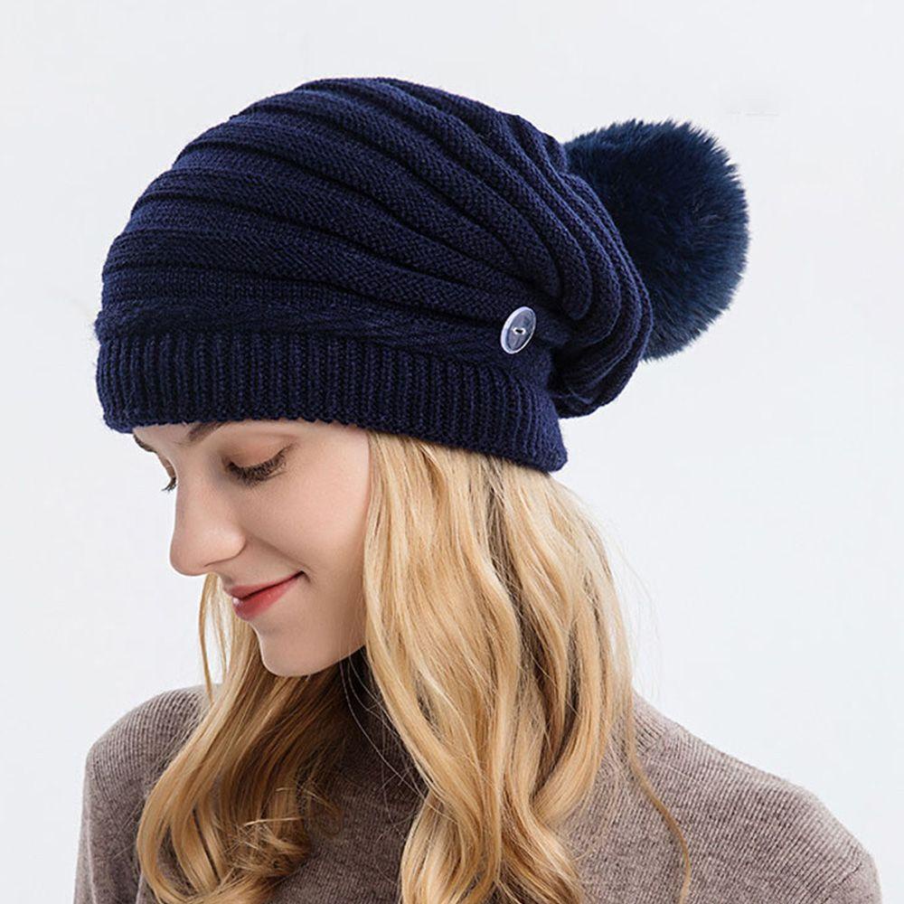 LANFY Mũ Trùm Đầu Dệt Kim Màu Trơn Thời Trang Cho Nam / Nữ