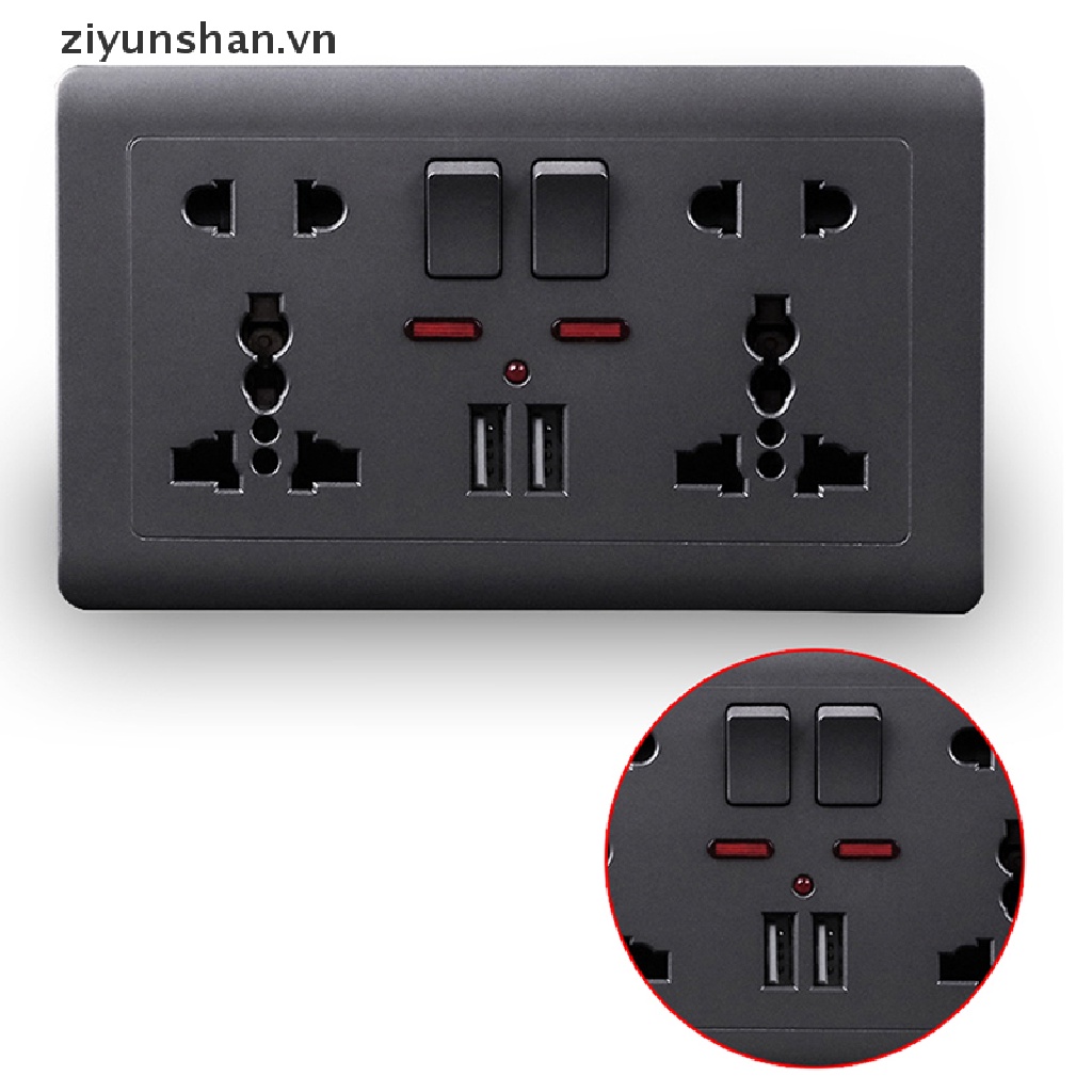 Ổ Cắm Điện Gắn Tường Tiêu Chuẩn EU Màu Xám