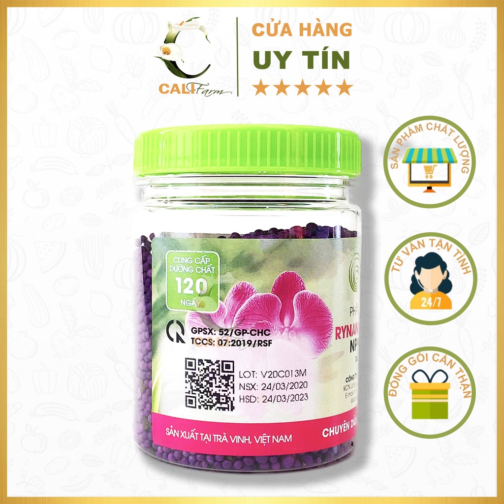 Phân bón tan chậm Rynan Flower 220 chuyên dùng phong lan ra hoa hũ 150g