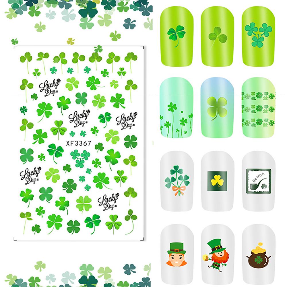 Set 10 Miếng Dán Trang Trí Móng Tay Chống Thấm Nước May Mắn
