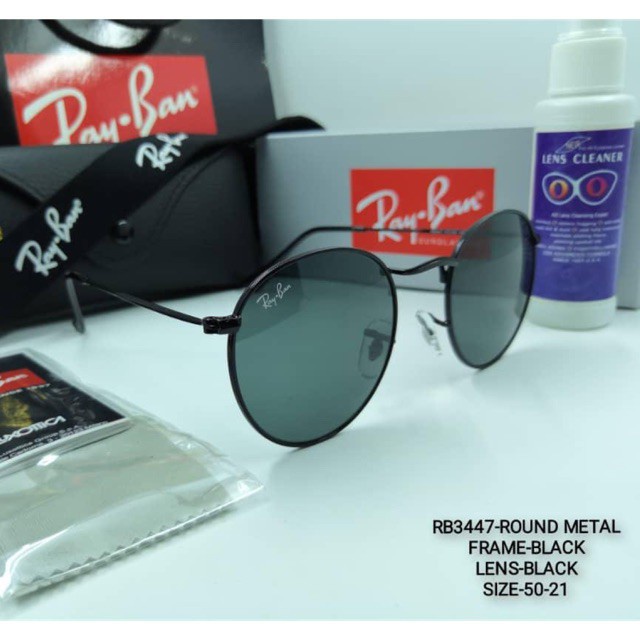Kính Mát Unisex Ray&Ban RB3447 Chống Tia UV Gọng Tròn Bằng Kim Loại Thời Trang Dành Cho Nam Và Nữ
