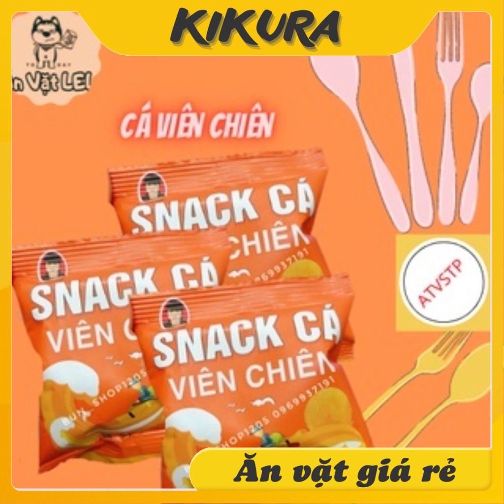 Snack cá viên chiên,bim bim cá viên chiên siêu ngon siêu giòn đồ ăn vặt KIKURA