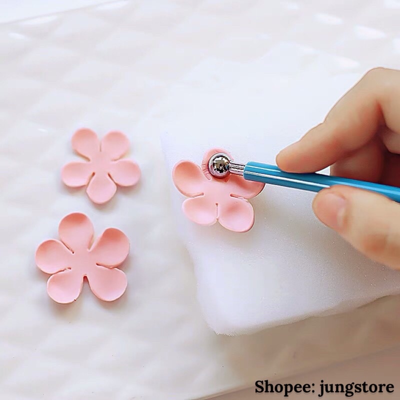 Bộ 4 dụng cụ 8 đầu tròn các cỡ tạo hình bánh bao, bánh trôi, bánh kem fondant, đất set M297