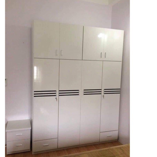 Free ship Tủ nhựa 4 cánh có tầng chăn màn sang trọng Nội thất Bích Ngọc