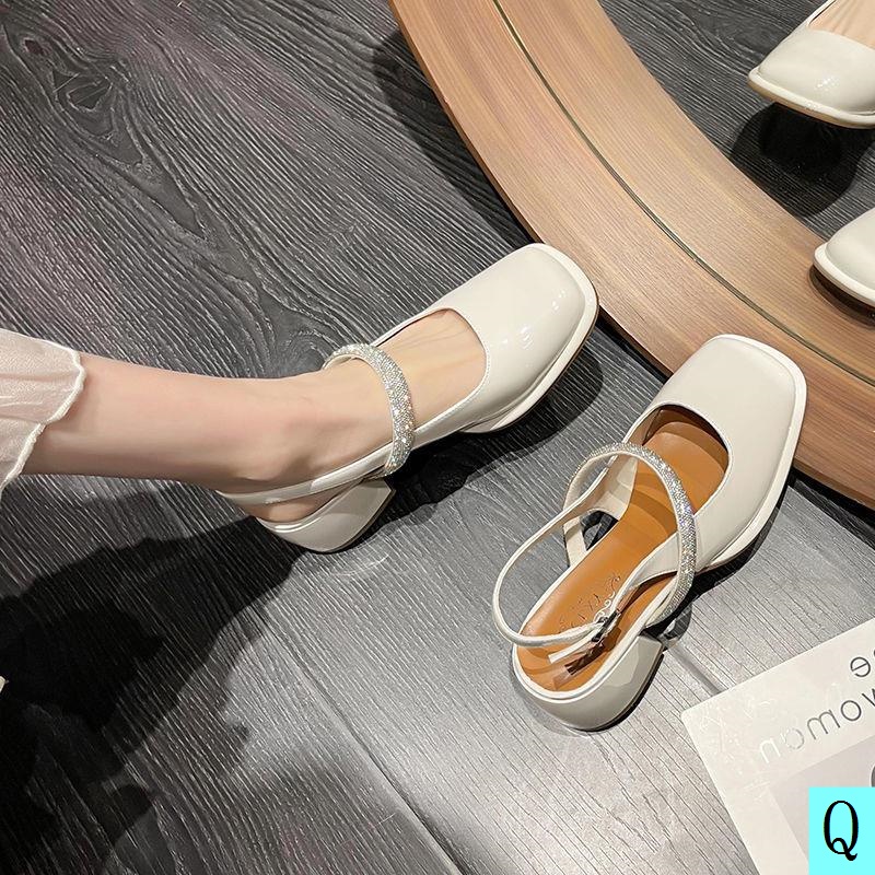Giày Jean Cao Cấp Jane Cao Cấp Mùa Hè 2022 Đế Dày Cài Một Hàng Nút Cổ Điển Cao Cấp Cho Nữ