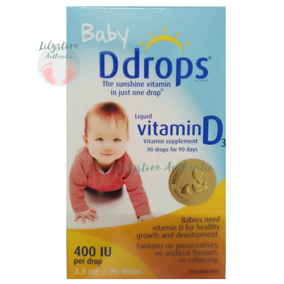 Vitamin Baby Ddrops Vitamin D3 cho trẻ sơ sinh 90 giọt của Mỹ chính hãng