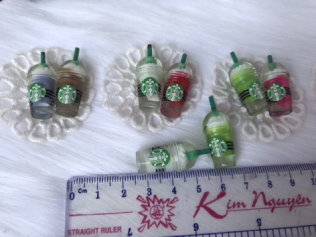 Set 4 ly Starbuck take a way trang trí nhà búp bê, trang trí ốp lưng điện thoại,phụ kiện móc khoá, handmade, decor