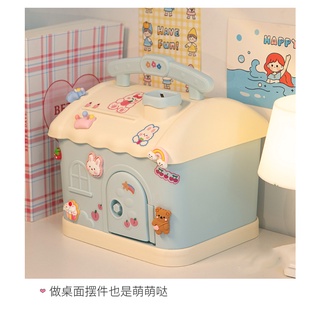 Két sắt mini, ống heo hình ngôi nhà  kèm sticker 3d dễ thương cho bé - ảnh sản phẩm 6