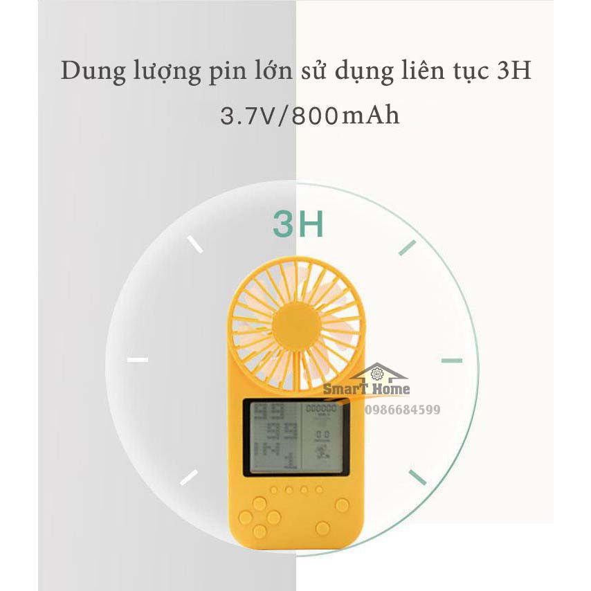 Máy chơi game kèm quạt , Máy chơi game 26 trò chơi kinh điển kèm quạt dung lượng pin 800mAh - Ngẫu Nhiên