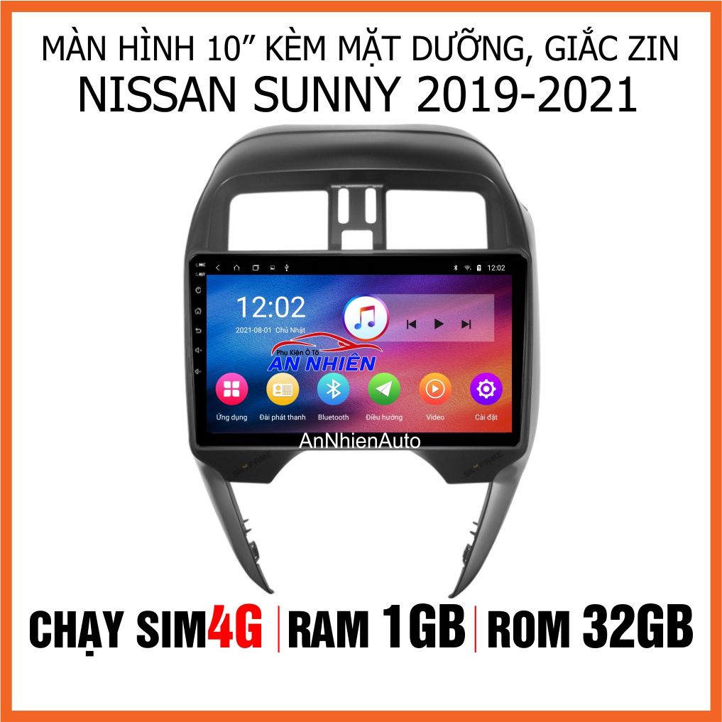 Màn Hình Android 10 inch Cho Xe SUNNY 2019-2021 - Đầu DVD Android Kèm Mặt Dưỡng Giắc Zin Cho NISSAN SUNNY - Điều Khiển G