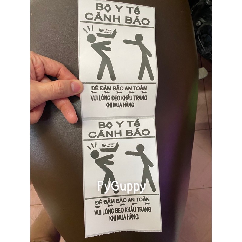 Tem Hài Hước-Vui Lòng Mang Khẩu Trang kích thước 100x150