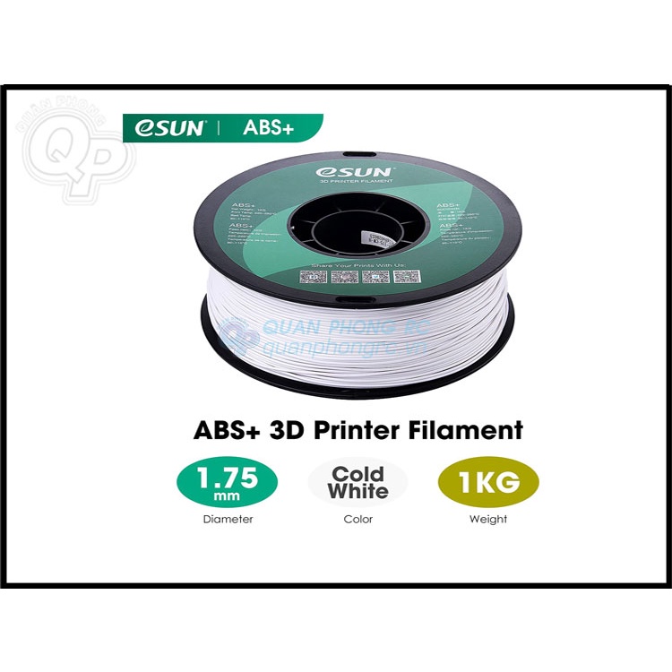 Nhựa In 3D Filament eSUN ABS+ Trắng 1.75mm 1kg