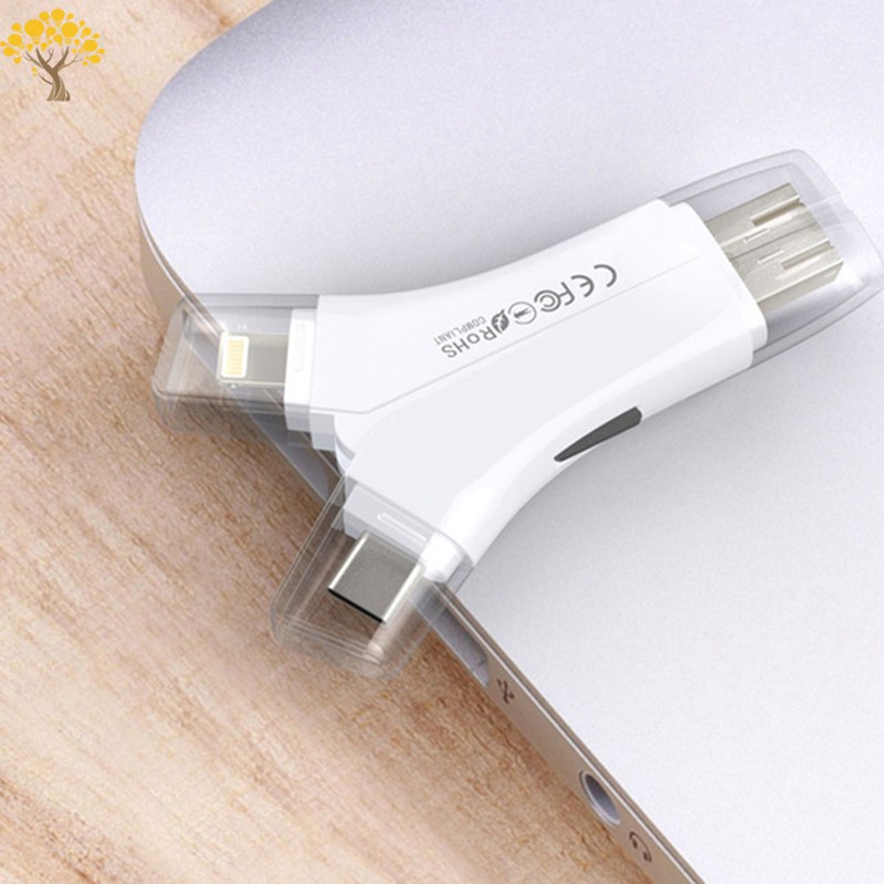 Đầu Đọc Thẻ Nhớ / Usb / Tf 4 Trong 1 Cho Điện Thoại