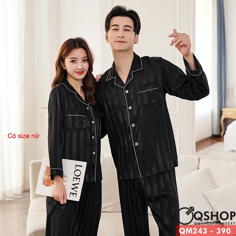 Bộ pijama nam nữ lụa mềm mịn QSHOP QM243