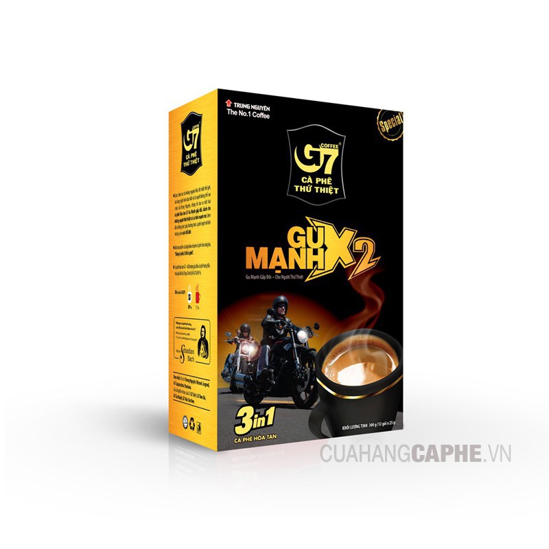 ( Date 01/2023 ) - Cà phê G7- X2 Gu Mạnh 3in1 hộp 12 gói/ 25gr Trung Nguyên