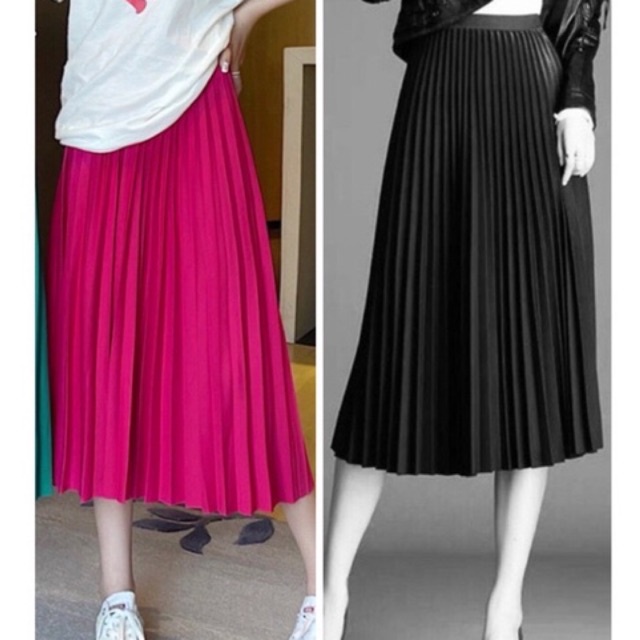 chân váy dập li dài bigsize 60-95kg