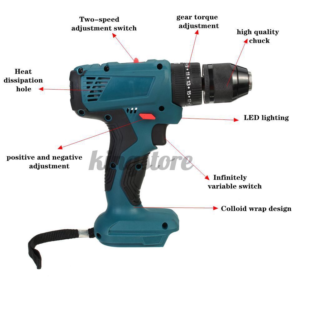 Máy Khoan Điện Không Dây 18v 10mm 3 Trong 1 Cho Makita