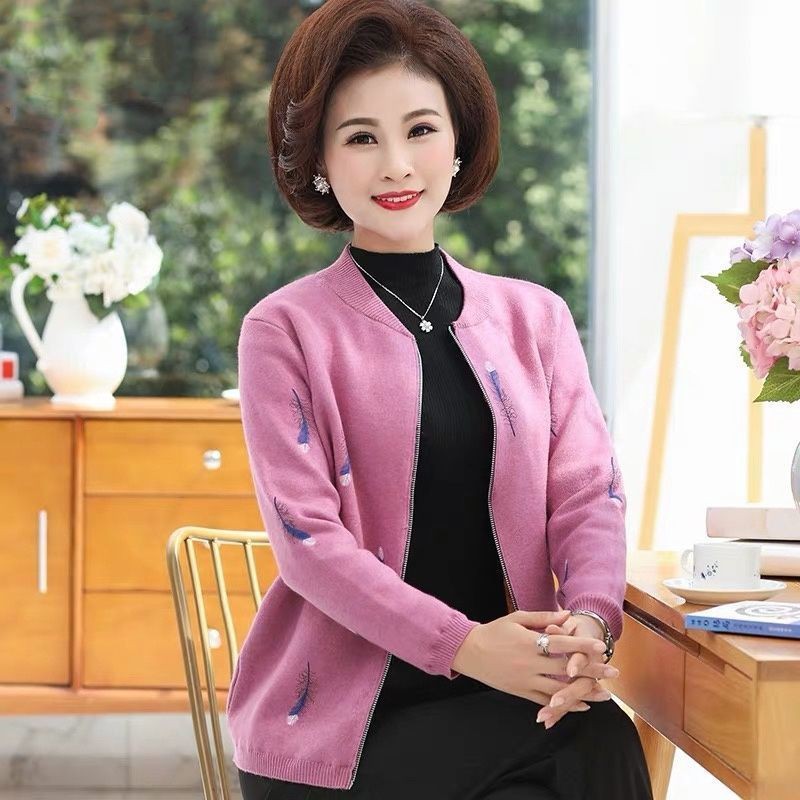 Áo khoác len giữ ấm thời trang phụ nữ trung niên chất lượng