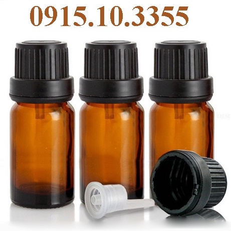COMBO 50 vỏ Chai thủy tinh ( chai nâu nắp đen + nhỏ giọt) : 30ML-20ML-10ML- Lọ chiết tinh dầu