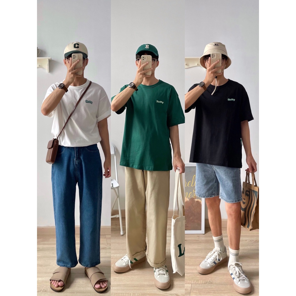 NOBITA HOME - Áo thun tay ngắn thêu chữ 7538