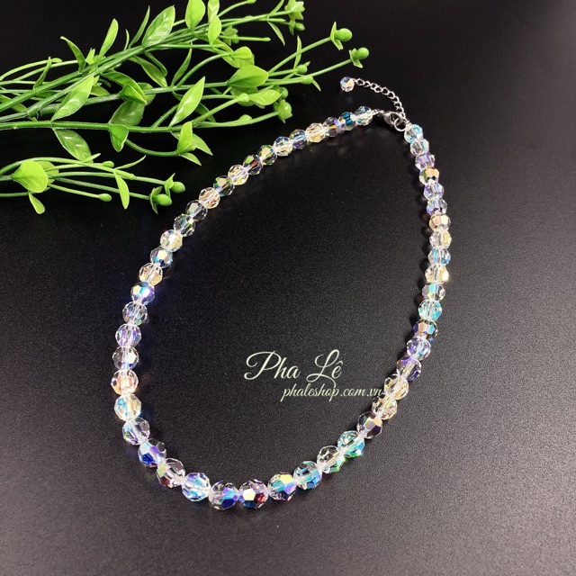 Vòng Cổ Pha Lê Tròn Trắng S08mm Được Thiết Kế Từ Pha Lê Swarovski