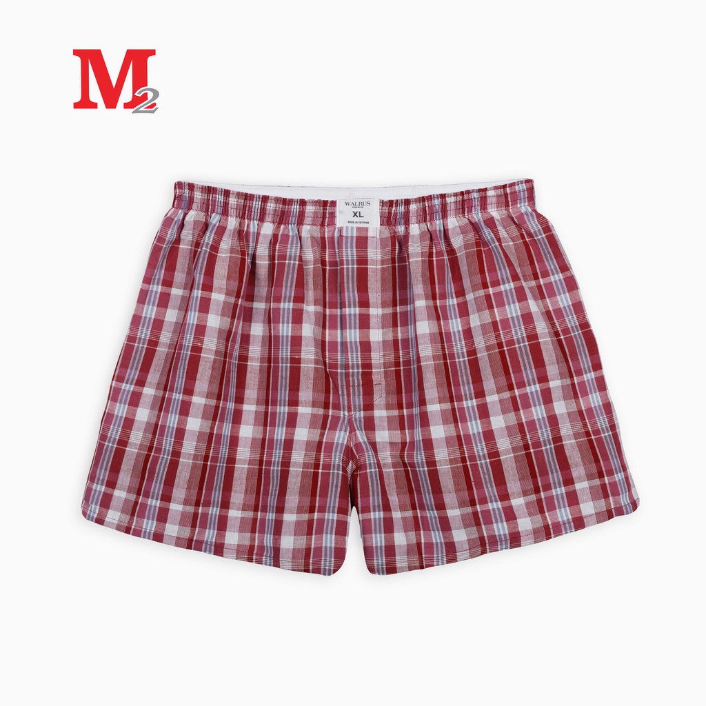 Quần đùi nam kẻ mặc nhà cotton Walrus M0200184 Thời trang M2