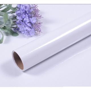 DECAL 1M GIẤY DÁN TƯỜNG KHỔ 60CM - dán bóng màu trắng