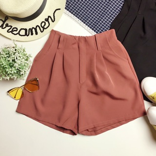Quần short vải ống rộng lưng thun