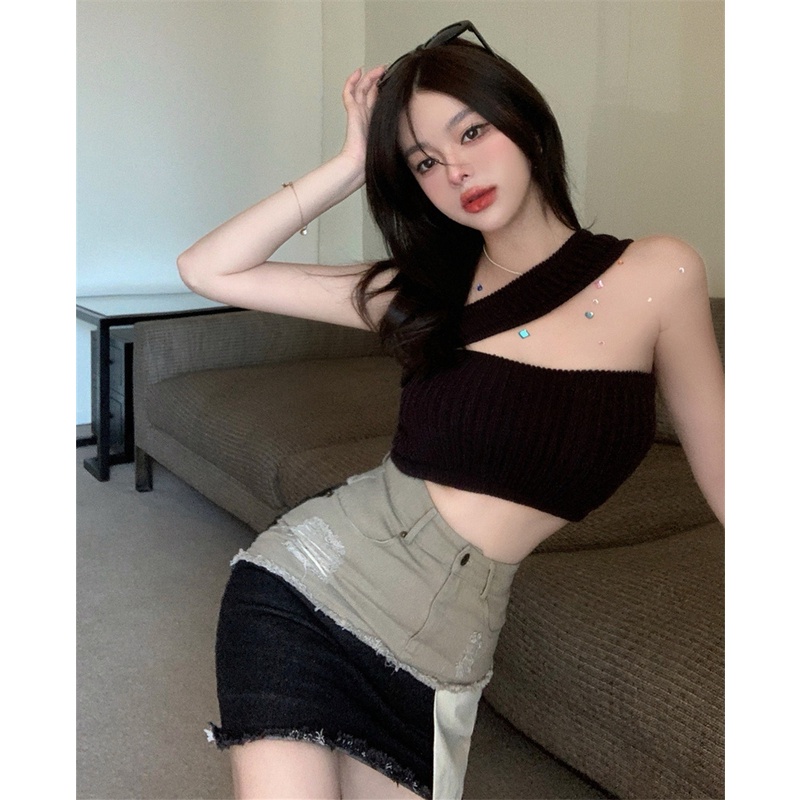 Áo dệt kim kumikumi hở vai phong cách Hàn Quốc thời trang quyến rũ