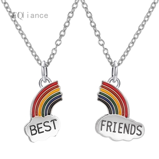 Alliance Vòng cổ mảnh ghép hình đám mây cầu vồng và chữ Best Friend độc đáo